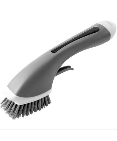 TRUSTTWO Solid Long Handle Automatic Home Kitchen Sink Add Detergent Water Spray Cleaning Brush The New Grey