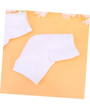 2 Pairs Heel Sleeves Protectors Gel Heel Sleeves Anti Cracked feet Men and Women White Sock - Buy Online on GoSupps.com