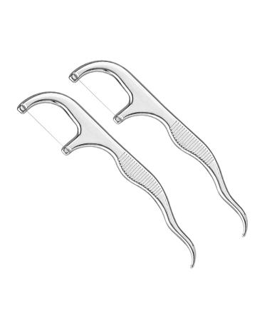 WOIWO 2PCS Stainless Steel Dental Floss Carry Oral Care Floss Cleaning Dental Crevices Tools Portable Dental Floss