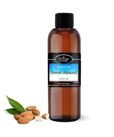 Sweet Almond Oil for Hair Pure Almond Oil for Skin Pure Almond Carrier Oil Carrier Oil for Essential Oils Mixing Almond Oil for Ears Face Sweet Almond Oil for Skin Carrier Oil for Hair - 100ml Almond 100.00 ml (Pack of 1)