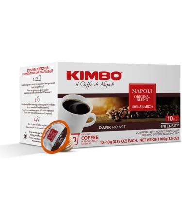 Kimbo Napoli Blend 100% Arabica | 60 Count Keurig K-Cup Compatible Pods | Dark Roast Intensity 10/13 | Roasted Blended and Made in Italy - Buy Online on GoSupps.com