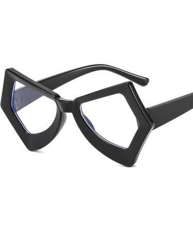 Vintage Polygon Butterfly Cat Eye Eyeglass Frames for Women - Anti-Blue Light Computer Glasses in Black | International Shipping Available - Buy Online on GoSupps.com
