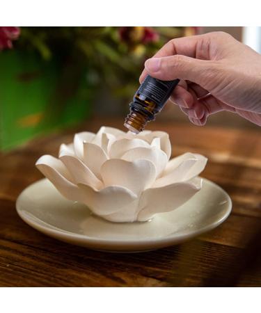 Essential Oil Passive Flower Diffuser - Lotus Porcelain Aromatherapy for Home & Desk Decor - Buy Online on GoSupps.com