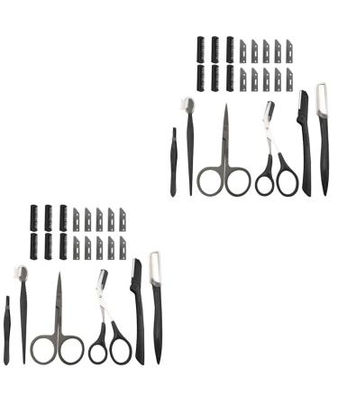 FRCOLOR 2 Sets Beauty Makeup and Eyebrow Tools Facial Razors for Women Face Eyebrow Trimmer Shaver for Women Eyebrow Grooming Kit Face Razors for Women Eyebrow Trimming 12.6cmx2pcs Blackx2pcs
