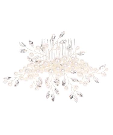 FRCOLOR 1PC wedding headpiece for bride metal hair claw clips Wedding Hair Jewelry Wedding Hair Pin pearl headpiece pearl hair clip Bride Hair Comb Wedding dress bridesmaid crystal