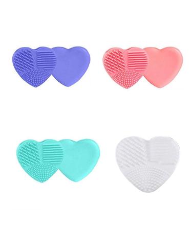 Heart-Shaped Silicone Makeup Brush Cleaner | 1pc Scrubber & Washing Mat for Beauty Tools - Buy Online on GoSupps.com