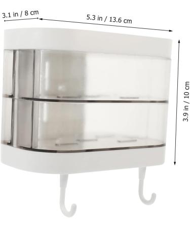 Ciieeo 2pcs Box Storage Box Washcloth Holder Self Draining Soap Dish Wall-mounted Soap Dish Rotating Stand Soap Holder Wall-mounted Soap Stand Glove Box White Double Layer Plastic - Buy Online on GoSupps.com