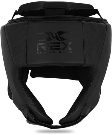 Rex Kids Headgear for Boxing, MMA, Kickboxing - Medium Matt Black | Cheek & Ear Protection for Sparring in Muay Thai, Taekwondo, Karate - Buy Online on GoSupps.com