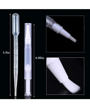 Kalolary 15Pack 3ML Nail Oil Pen Container with Brush Tip Empty Cuticle Oil Lip Gloss Container Applicators Eyelash Growth Liquid Tube with 5PCS Transfer Pipettes - Buy Online on GoSupps.com