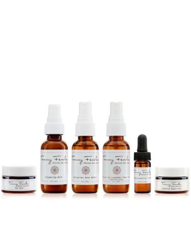 Natural Rejuvenating Treatment Kit | Organic Cruelty-Free Non-Toxic | Rejunivate + Tone with Cleansing Milk Rose Water Epi-Peel Repair Balm Body Oil Serum (6 Piece Set)
