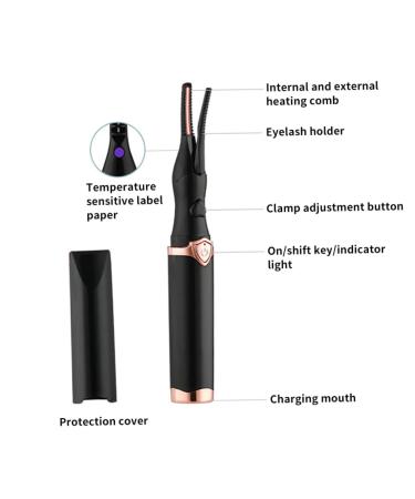 1 Pcs Electric Heated Eyelash Curler - Rechargeable & Long Lasting Lash Curler for Effortless Makeup in Black - Buy Online on GoSupps.com