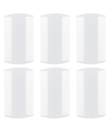 6 pieces of lice comb plastic fine -toothed head louse ridge double -sided Nissenkamm double -sided cubes durable and effectively against head lice lice combs especially fine for cats and dogs durable