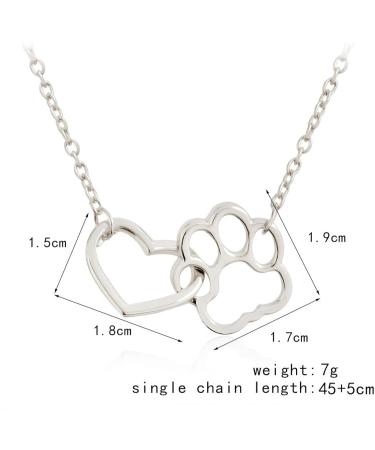 Fuqimanman 2020 Gold Silver Paw Print Necklace - Unique Heart Pendant for Pet Lovers - Buy Online on GoSupps.com