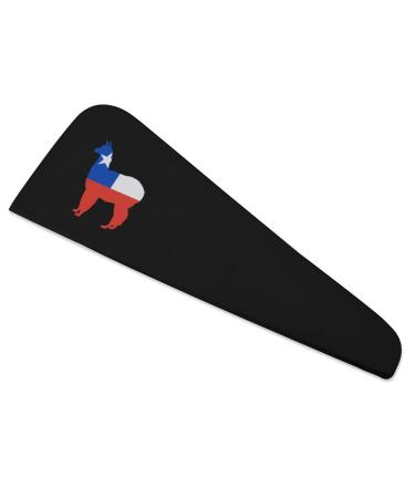 Chile Flag Llama Microfiber Hair Towel Wrap for Women 10 Inch X 26 Inch Super Absorbent Hair Turban with Button
