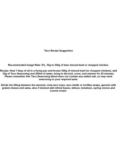 Taco Seasoning - 2.5kg Catering Tub - Buy Online on GoSupps.com