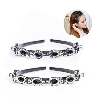 2PC Hair Band with Twist Clip - Stylish Headband & Hair Accessories for Girls | Purple & White - Perfect for Easy Hairstyles - Buy Online on GoSupps.com