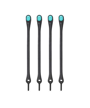 HICKIES Elastic Tie-Free Shoelaces (2.0 New) Black / Mint
