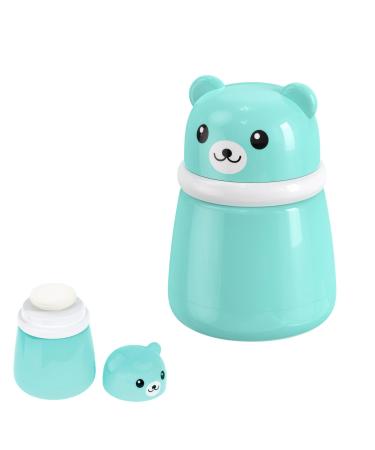 Bo te de Talc Poudre B b Portable avec Houpette R utilisable Distributeur de Talc Vide pour Voyage Bocal en Forme d'Ours de Poudre Corporelle pour Enfant et Femme (sans Poudree) (Bleu)