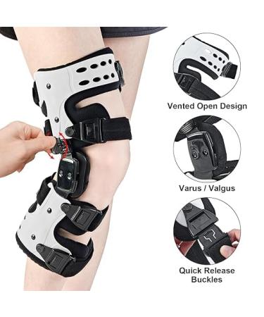 OA Unloader Knee Brace for Osteoarthritis & Arthritis Pain Relief - Cartilage Repair Bone on Bone Knee Support (Right White - Buy Online on GoSupps.com