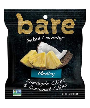 Buy Bare Baked Crunchy Medleys Pineapple Coconut Snack Bags - 12 Pack | Healthy 0.53oz Treats - Buy Online on GoSupps.com