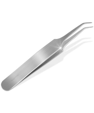 Pointed curved tweezers 8 cm stainless steel