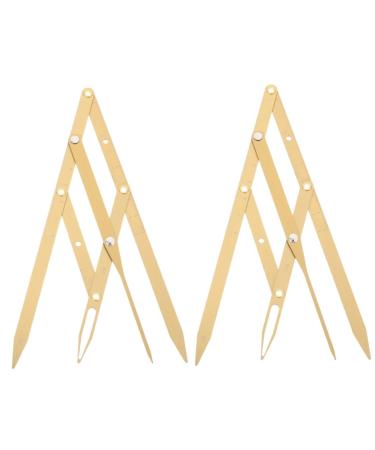 KALLORY 2 Pcs Second Generation Brow Shaping Kit Eyebrow Marker Ruler Eyebrow Drawing Tool Metal 25x5x0.6cmx2pcs Goldenx2pcs