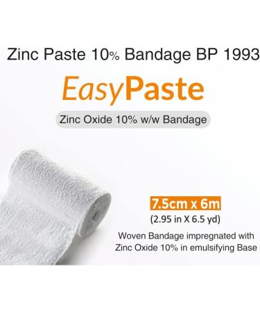 EasyPaste Zinc Paste Bandage 7.5cm x 6m | Woven Bandage with 10% Zinc Oxide - Buy Online on GoSupps.com