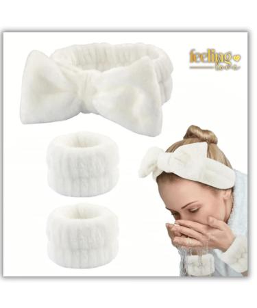 Feeling Love Plush Beauty Essentials Set - Luxurious Face Washing Wristband & Hairband for Comfort & Convenience - Buy Online on GoSupps.com