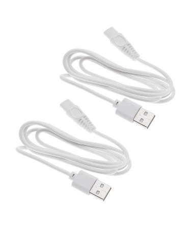 Emsea 2 pieces usb razor charging cable compatible with finishing touch flawless legs razor replacement women legs razor charging cable 5V 1m power cable white