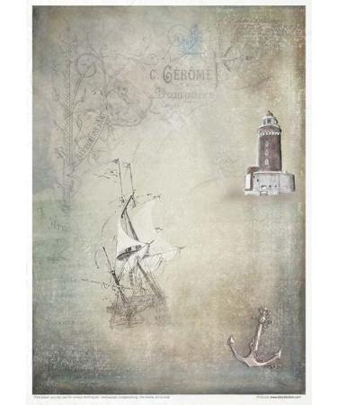 ITD Collection A4 Decoupage Rice Paper Sheet RP039 - Nautical Expedition Design - Buy Online on GoSupps.com