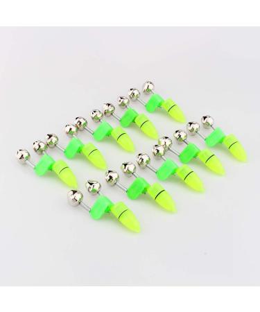 Zerone LED Twin Bells Fishing Alarm - 10 Pcs Night Fishing Accessory with Rod Clip Tip - Green Fish Bait Alert - Buy Online on GoSupps.com