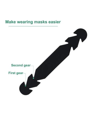 LOVMOV Silicone Anti-Slip Ear Hook Buckle Extension Straps - Reusable & Adjustable for Adults and Children (Black) - Buy Online on GoSupps.com