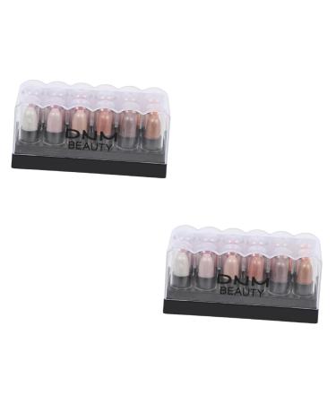 Angoily 2 Boxes 12 Shadow Box Eyeshadow Stick Cosmetology Kit Cosmetics Accessory Flash Pen Woman 1 count (Pack of 1) As Shownx2pcs