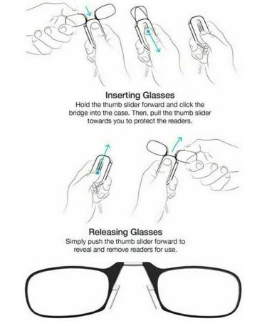 MoguGo Keychain Reading Glasses - Foldable Mini Nose Clip Strength 2.50 Unisex Compact Case - International Shipping Available - Buy Online on GoSupps.com