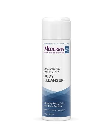 Mederma AG Moisturizing Body Cleanser   moisture rich  pH-balanced  body cleanser with glycolic acid to exfoliate   dermatologist recommended brand  hypoallergenic  soap-free  fragrance-free - 8 ounce 8 Fl Oz (Pack of 1)