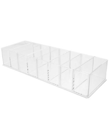 FRCOLOR Organizer Drawers Makeup Palettes Holder Desktop Eyeshadow Palettes Transparent Blusher Organizer Office Desk Drawer Organizer Organizer Storage Transparent 25x8.5x4.8cm