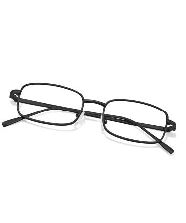 TJUTR Fashion Clear Glasses Non Prescription Fake Glasses for Women Blue Light Blocking Rectangle Metal Glasses Frame 733-V10 Black-v10