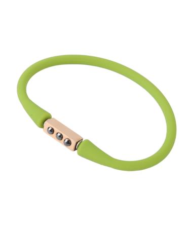 Negative-ion bracelet magnetic care silicone sports bracelet for basketball load compensation promoting blood circulation silicone magnet light (green)