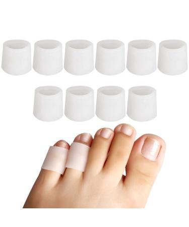 nuosen 5 Pairs Toe Protectors Soft Gel Toe Sleeves For Corns Remover Protecting From Blister Grinding Feet