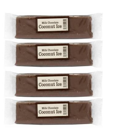 Decadent Delight: Milk Chocolate Covered Coconut Ice - 130g (Four-Pack)
