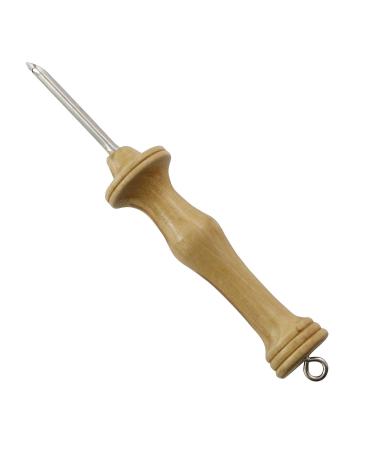 XGNG Regular Size Braided Open Stamp Pen Wooden Handle Punch Needle Rug Hooking Tool Rug Hooking Tool Wooden Handle (Small)