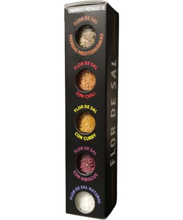  TERRAMAR MALLORCA TERRAMAR MALLORCA Flor de Sal Black Edition - Pack of 5 Majorcan sea salt and spices - Ideal gift idea (100 g) - Buy Online on GoSupps.com