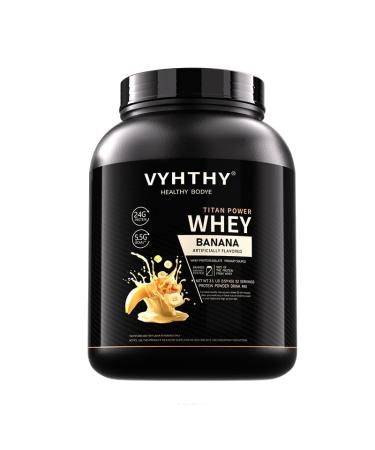 VYHTHY Banana Flavored Whey Protein Powder 24g Protein per Serving Fast-Absorbing Concentrated whey Protein Low Sugar Gluten-Free Natural Flavor 3.5lbs(56oz)
