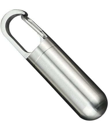 Stainless Steel Waterproof Pill Box Keychain - Mini Pill Organizer for Outdoor Travel - Buy Online on GoSupps.com