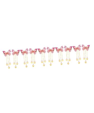 minkissy 5 Pairs Hanfu Butterfly Headdress Hair Barrettes Kids Hairpin with Tassel Fabric Hairpin Tassel Hair Clips Hanfu Hair Clip Metallic Hair Clips Child Girl Accessories Alloy