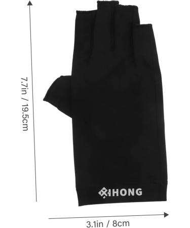 Mikinona 1 Pair UV Gloves UV Protection Gloves Nail Molding Gel Womens Gloves Fingerless Manicure Gloves Nail Art Skin Care Supply Fingerless Gloves Women's Fabric Nail Polish Anti-Black 19.5x8cm - Buy Online on GoSupps.com