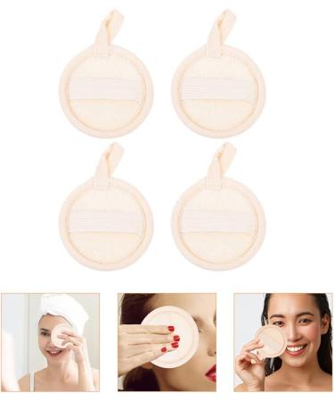 FRCOLOR Face Scrubber Set - 4pcs Exfoliating Loofah Pad for Bath & Shower - Natural Sponge Brush for Men & Women - Beige Skin Care Tools - Buy Online on GoSupps.com