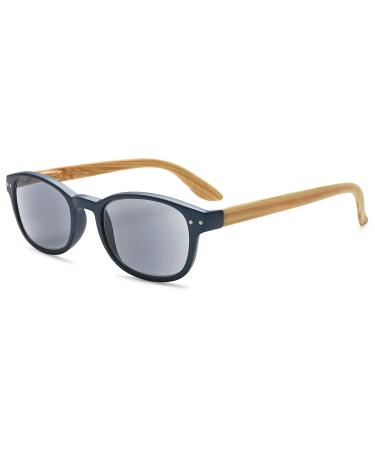 Vevesmundo sun reading glasses Blue light filter wood Tested reading glasses women men visual aid wooden sun goggles with visual strength+1.0 +1.5 +2.0 +2.5 +3.5 +4.0 1 piece of blue sunshine 1.5 x
