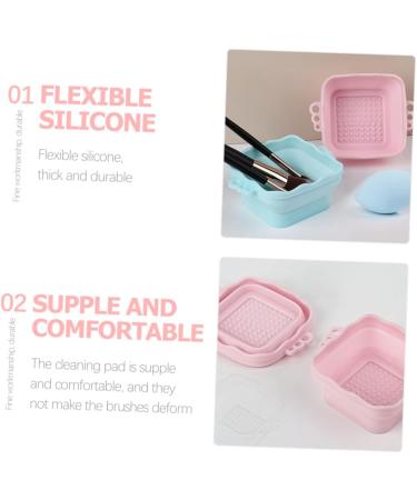FOMIYES 4 Pcs Cleanser of Makeup Brush Makeup Brush Scrubber Bowl Makeup Cleaning Mat Makeup Brush Cleaners Women s Suits Tools Mat for Cleaning Silica Gel Make up Miss Cleaning Brush - Buy Online on GoSupps.com