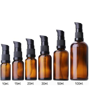 Tupandy 3 x 100ml Amber Glass Lotion Bottles - Refillable Cosmetic Containers with Pump Dispenser for Essential Oils & Skin Care - Travel Size Aromatherapy Bottles - Buy Online on GoSupps.com
